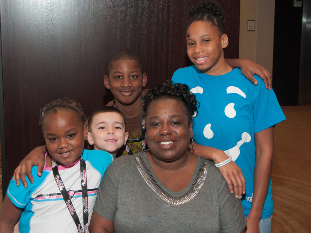mom and four children
