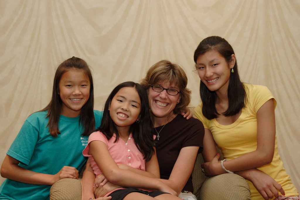 mother and three teens