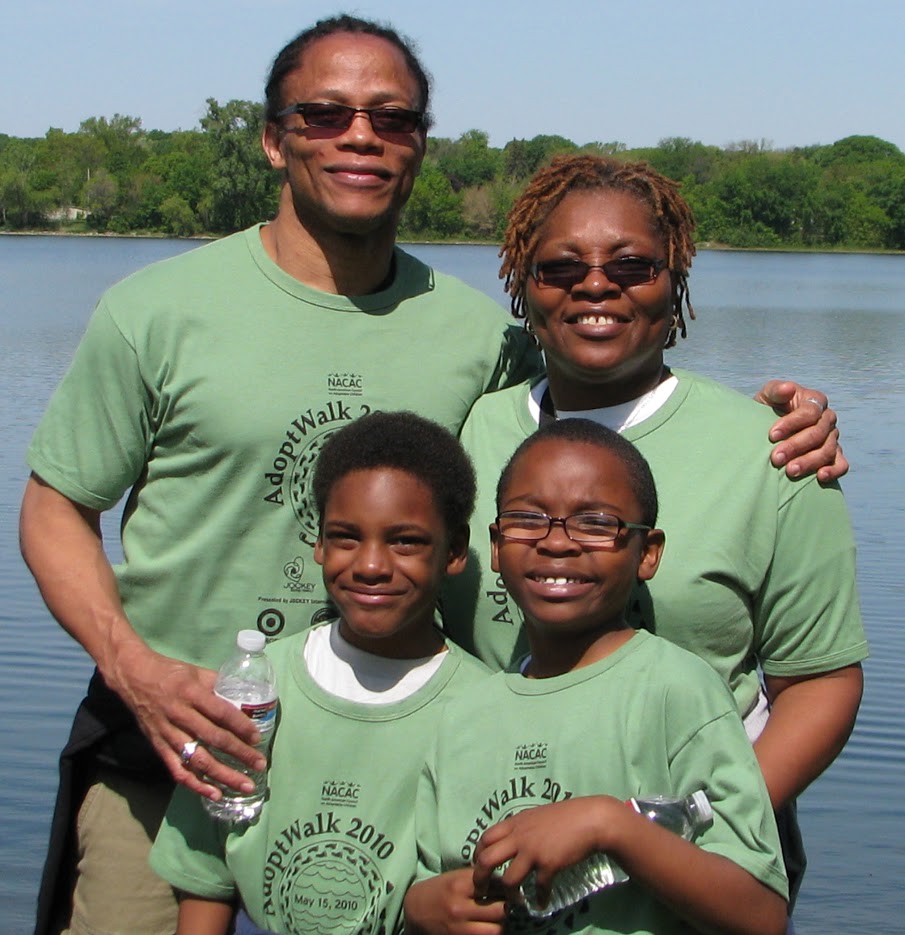 Family of 4 at Lake