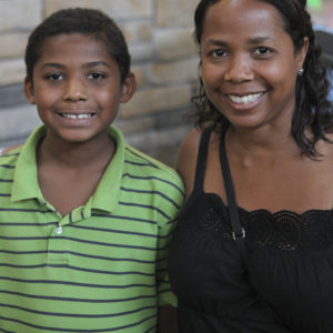 Boy with mom