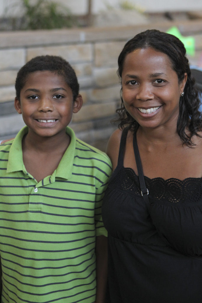 Boy with mom