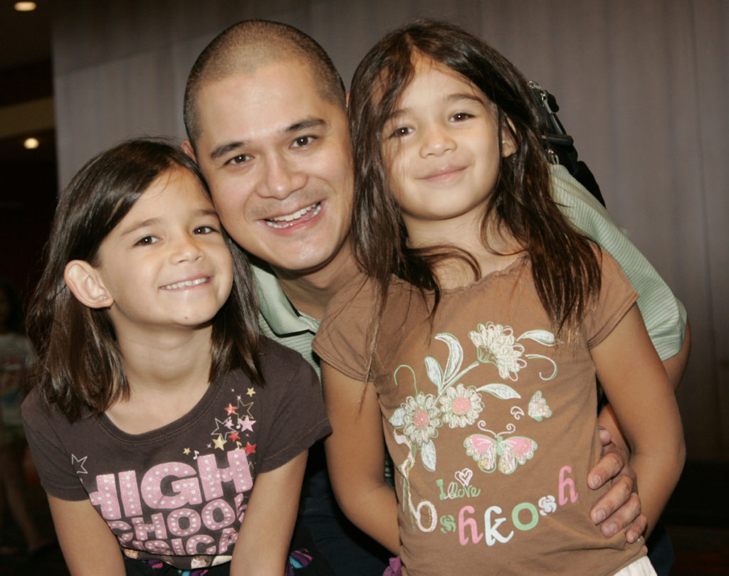 Father with two daughters