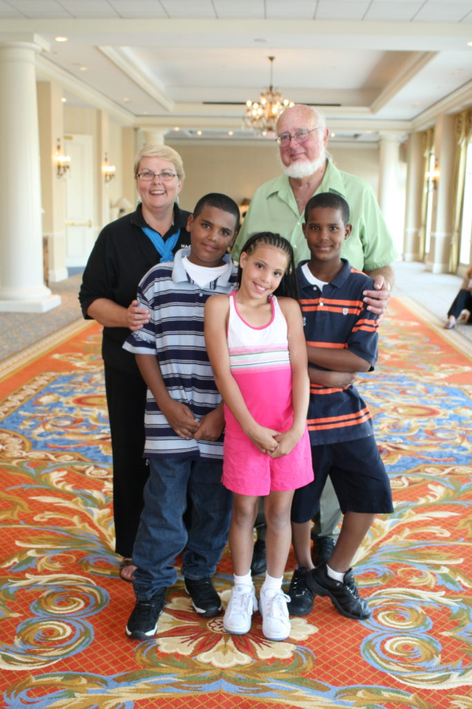 grandparents and three kids