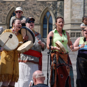 Native group in front of pariiament
