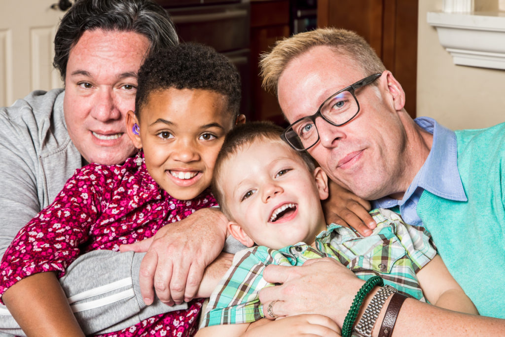 Fathers with two children
