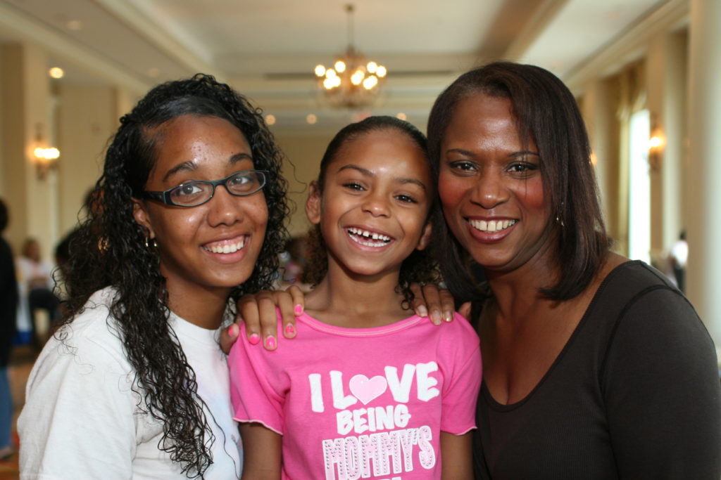 mom and two daughters
